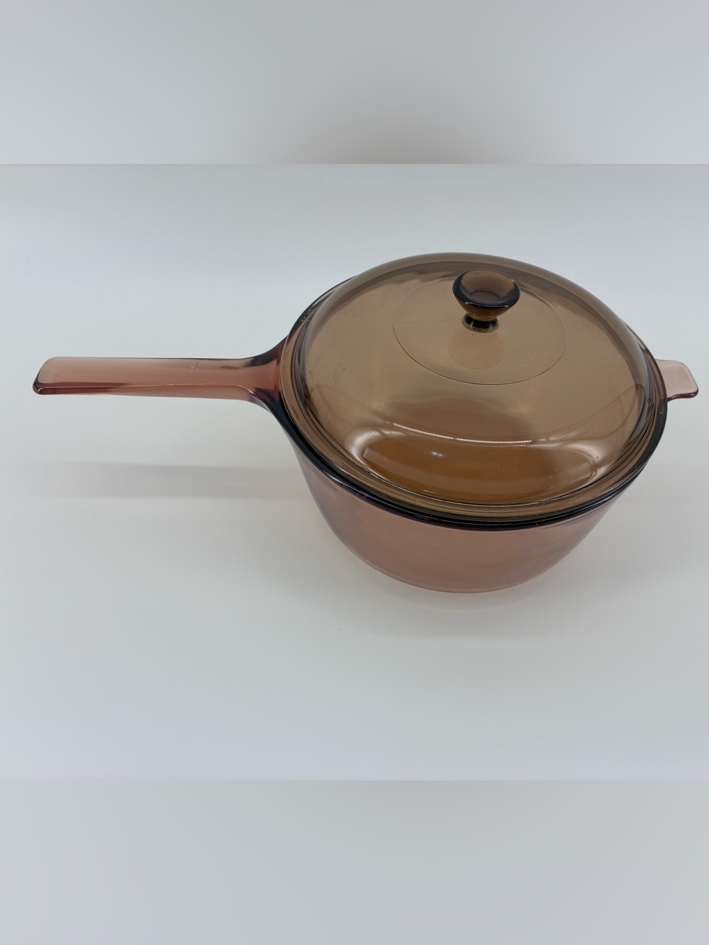 VTG Amber Glass Pot with Lid